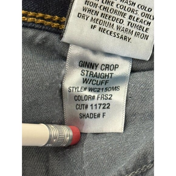 Hudson "Ginny Crop" Straight Cut with Cuffs Dark Wash Flap Pockets Size 29 - Picture 11 of 12